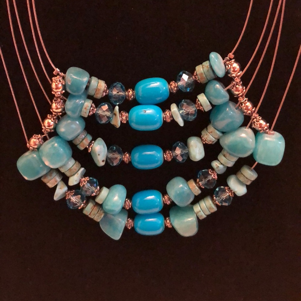 Turquoise Beaded Statement Necklace